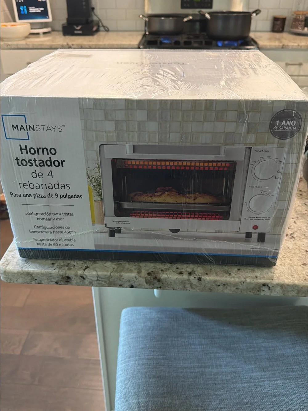 Mainstays White Toaster Oven - 4-Slice Countertop Oven
